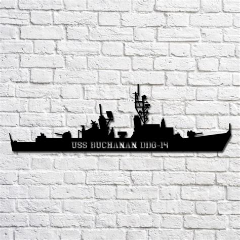 Uss Buchanan Ddg 14 Navy Ship Metal Art Custom Us Navy Ship Cut Metal