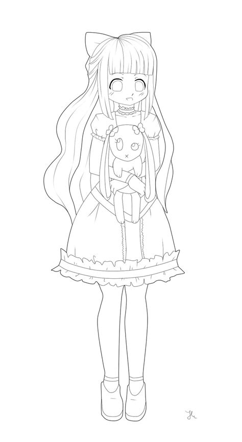 Anime Cute Drawing Outlines Saber Human Anime Flaky Outline By
