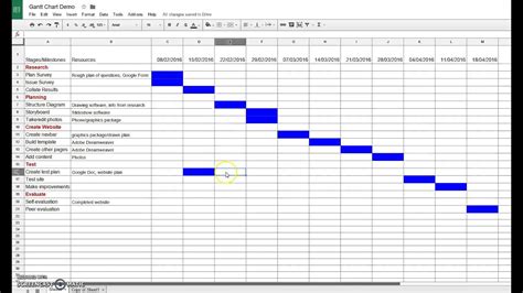 Imagine that you have a large project on your plate—something that's going to take you months to complete. Creating a Gantt Chart in Google Sheets - YouTube