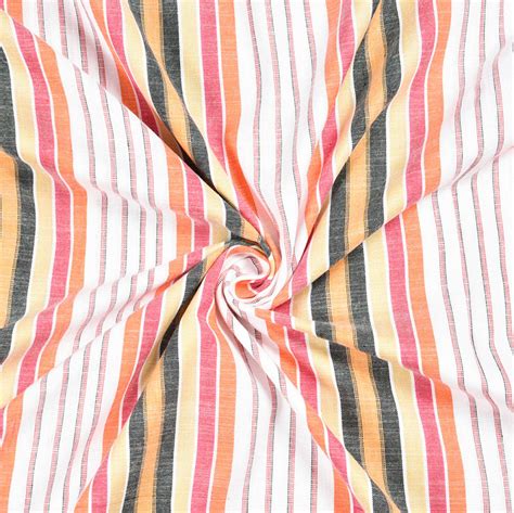 Buy White Multicolor Stripe Cotton Fabric For Best Price Reviews Free Shipping