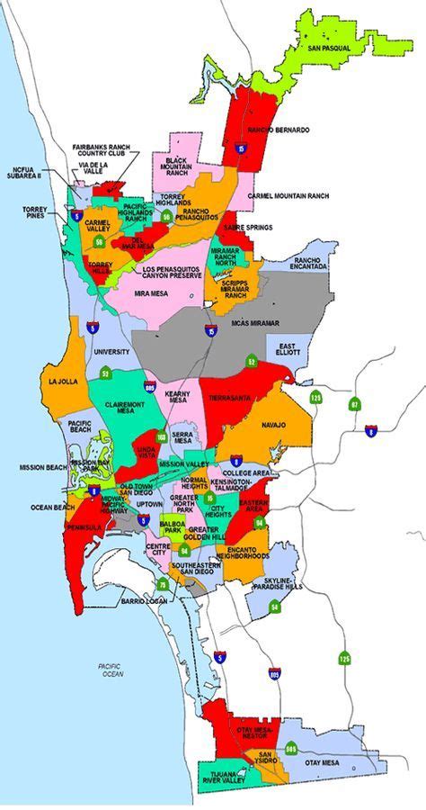 Map Of San Diego Communities San Diego Neighborhoods Moving To San