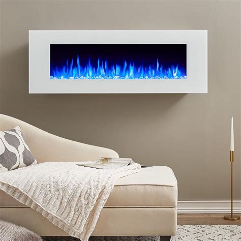 Wall mounted electric fireplaces mount on the wall to offer a modern feel. Real Flame DiNatale Wall-Mounted Electric Fireplace | Wall mount electric fireplace, Electric ...