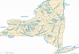 Map of New York Lakes, Streams and Rivers