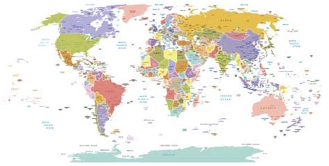 Vector Colored World Maps Template 02 Free Download