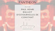 Paul Henri Balluet d'Estournelles de Constant Biography - French ...