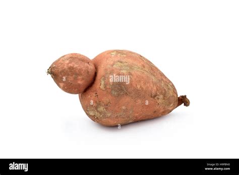 A Sweet Potato With Weird Shape A On A White Background Stock Photo Alamy