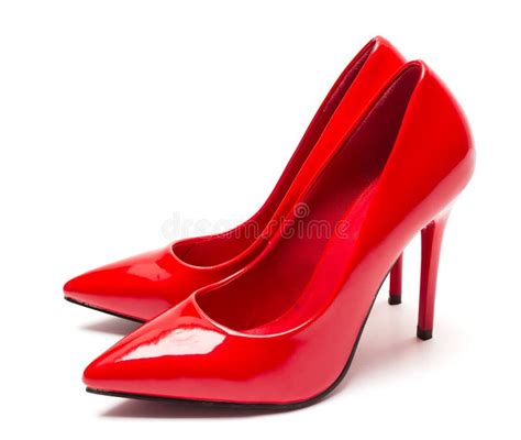 Pair Of Red Women S High Heel Shoes 1 Stock Photo Image Of Female