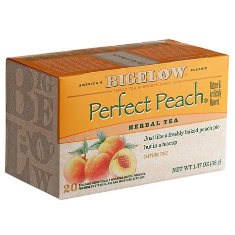 bigelow perfect peach herbal tea bags 20 box