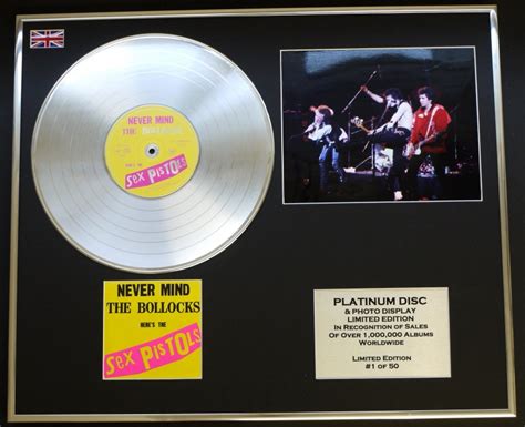Sex Pistolscd Platinum Disc And Photo Displaylimited Editionnever Mind