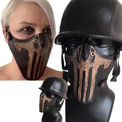 Skull Face Mask Motorcycle Mask Custom Leather Mask Etsy Canada