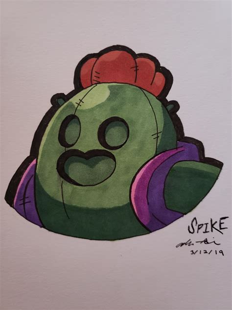 A Prickly Drawing Of Spike Rbrawlstars