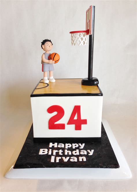 Basketball Cake Sports Cake Fondant Floor Wood Custom Toppers Basketball Hoop
