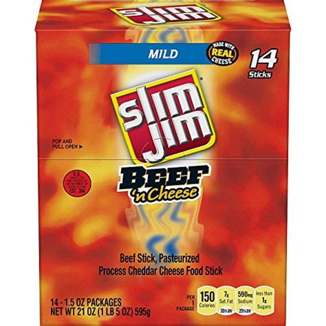 Slim Jim Beef N Cheese Stick 14 Ct