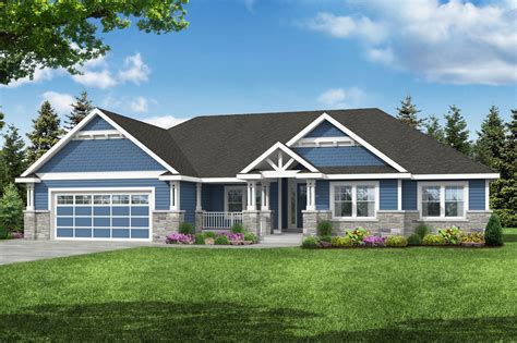 Craftsman House Plans Daylight Basement Plans Slope Land