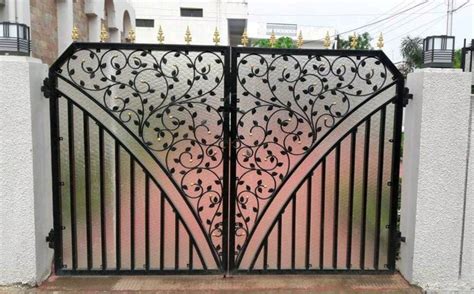 Swing With Out Painted Mild Steel Main Gate For Home Size 6x7 Feet