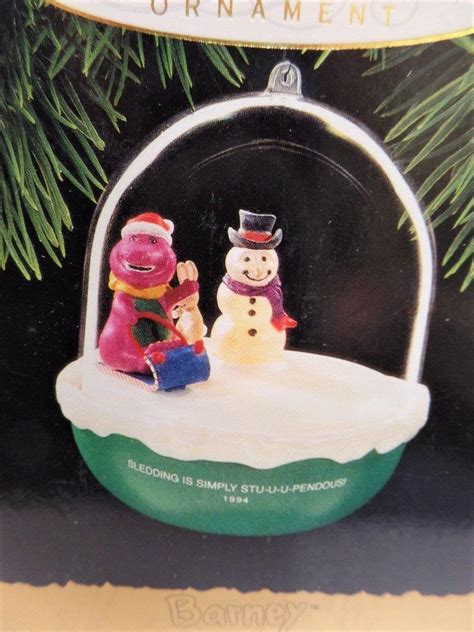 Hallmark Barney Light And Motion Christmas Ornament Nos 1994 Etsy