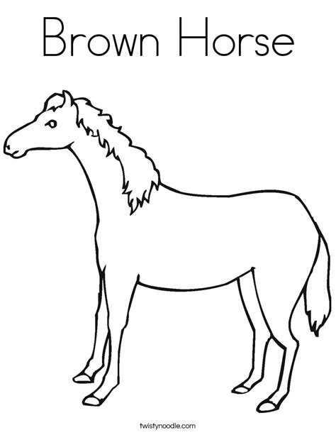 Gambar Brown Horse Coloring Page Twisty Noodle Pages Animals Horses Di