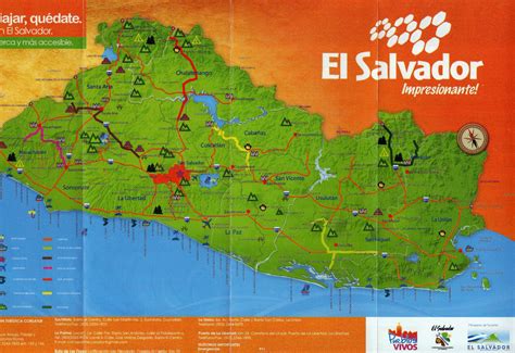 Large Detailed Tourist Map Of El Salvador El Salvador North America
