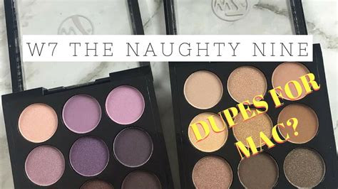 W7 The Naughty Nine Palette Swatches Youtube