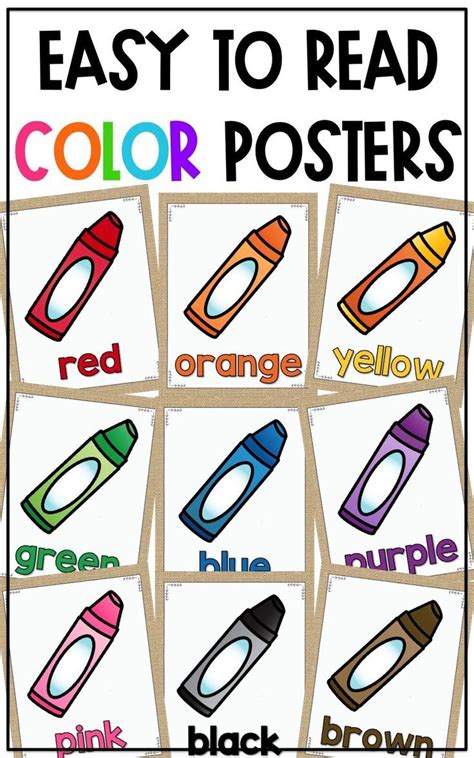 Color Posters Color Words Poster Nursery Rhymes Preschool Organized