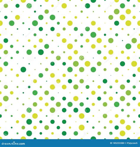 Seamless Polka Dot Pattern Green Dots In Random Sizes On White Background Stock Vector