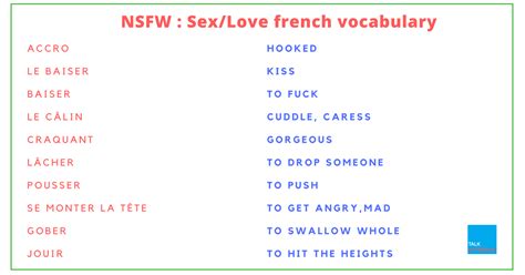 Nsfw French Vocab Love Sex Talk In French