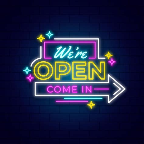 Free Vector We Are Open Sign Design