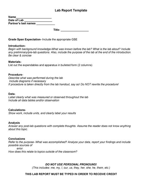 Writing A Lab Report Sample