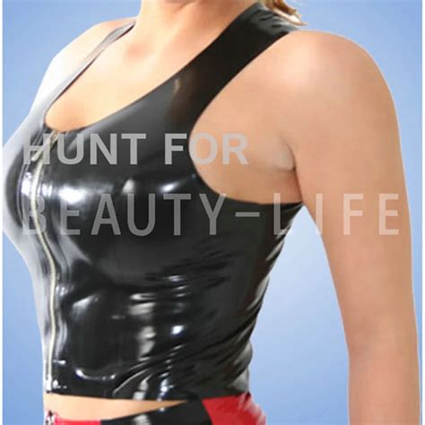 Latex Costumes Vest For Women Fetish Exotic Tank Sexy Zipper Plus Size Customization 100