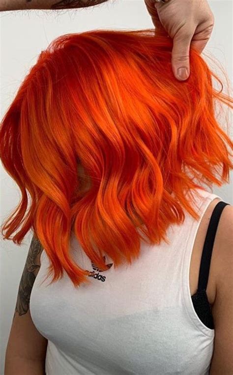 Orange Hair Bright Hair Color Orange Hot Hair Colors Cool Hair Color Dyed Hair Inspiration