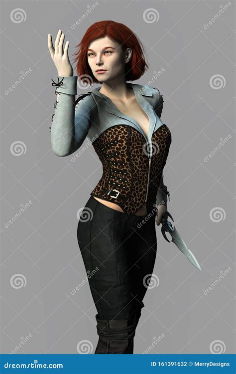 Sorceress With A Skull Staff Stock Photography
