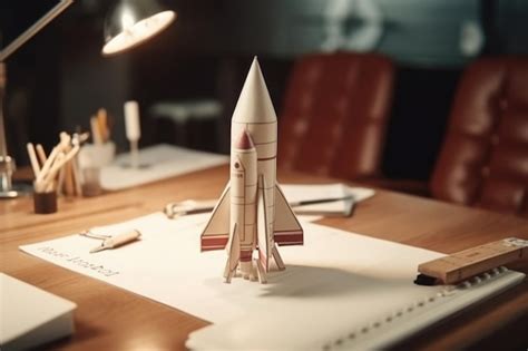 Premium Ai Image Successful Startup Concept Launching Rocket On