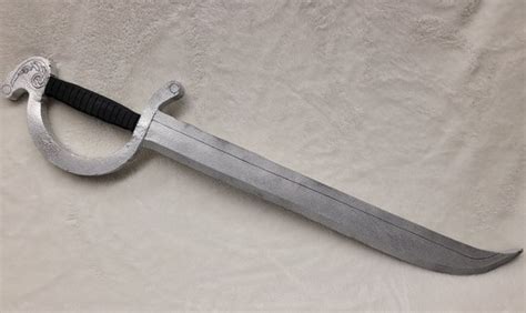 Saber Black Handled Sword Engraved Foam Larp Boffer Etsy
