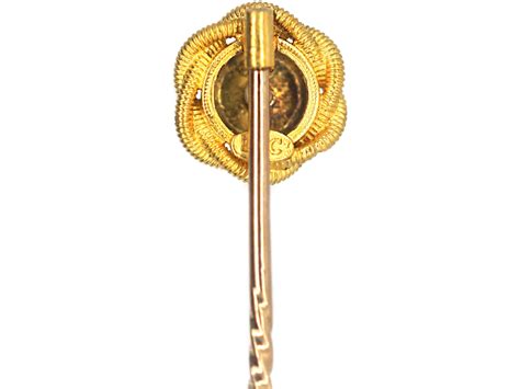 Victorian 15ct Gold Tie Pin Set With A Rose Diamond 593p The
