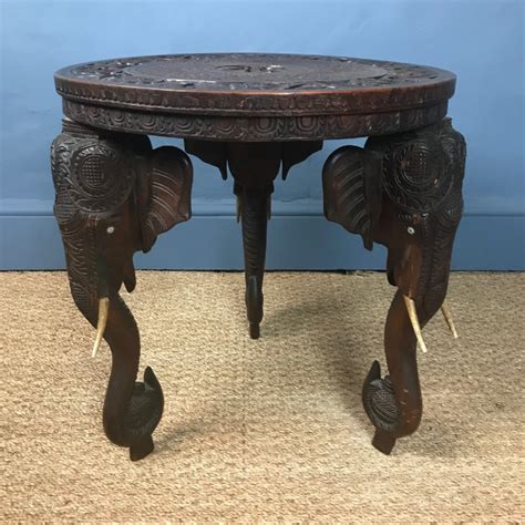 An Indian Black Wood Carved Elephant Table Bombay Circa 1900 554369