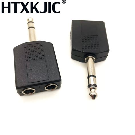 1pcs Mono 14 Y Splitter Audio Adapter Splitter 635 Male Jack To