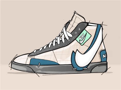 Design Nike Shoes Nike Blazer Shoes Illustration