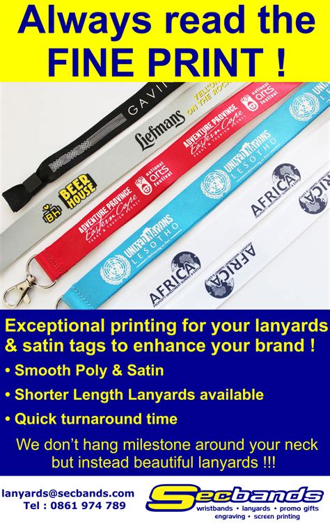 Secbands South Africa Printed Or Plain Lanyards