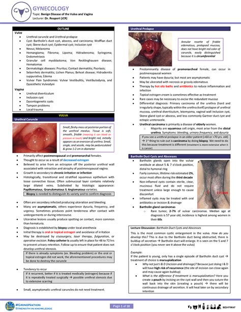 GYNE Benign Disease Of The Vulva And Vagina Page 1 Of 10 Topic