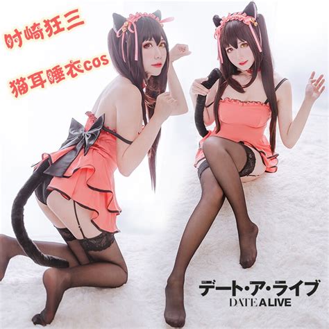 Tokisaki Kurumi Date A Live Cosplay Cat Ear Cosplay Costume Tokisaki
