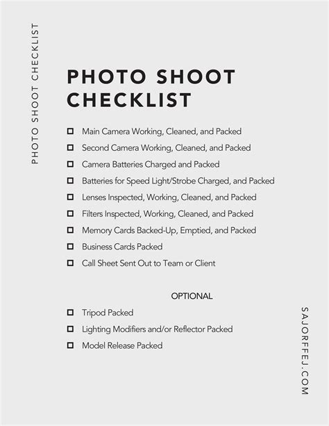 Blogphoto Shoot Checklist Photography Set Up