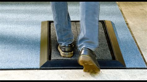 Modern, traditional, eclectic, rustic, glam, farmhouse, country SaniStride® shoe sanitizing stride mat demonstration - YouTube
