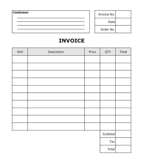 Free Template For Invoices Printable Printable Templates