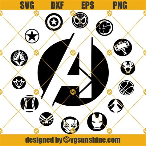 Avengers Logos Circle Svg Bundle Avengers Svg