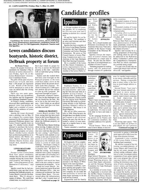 Cape Gazette May 7, 1999: Page 10 | Make a proposal, Lewes beach, Bond
