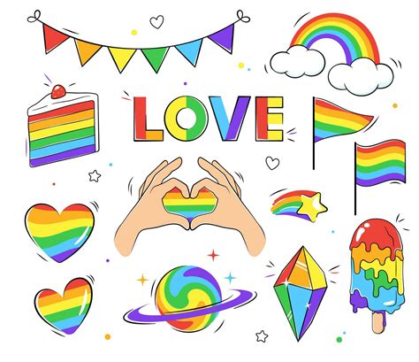 set of lgbt icons love pride illustrations 25733967 vector art at vecteezy