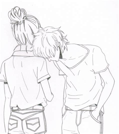 Anime couple drawings easy in pencil rhdailydrawingco girl. Cute Anime Couple Drawing at GetDrawings | Free download