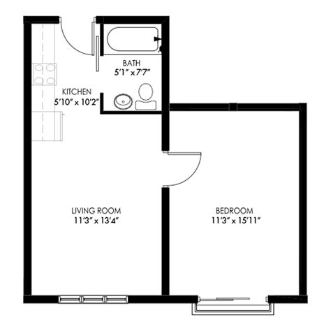 1 Bedroom Apartment Floor Plan