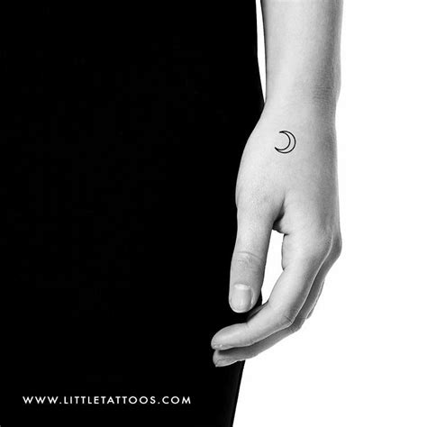 Crescent Moon Outline Temporary Tattoo Set Of 3 Tattoos Moon