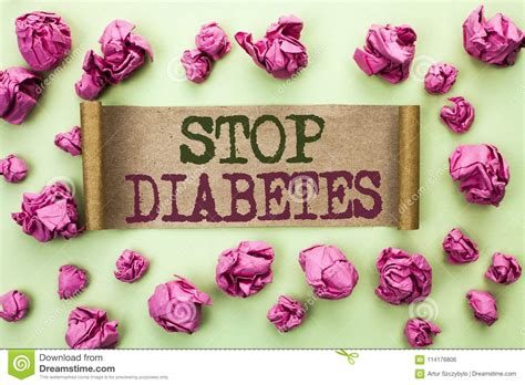 Word Writing Text Stop Diabetes Business Concept For Take